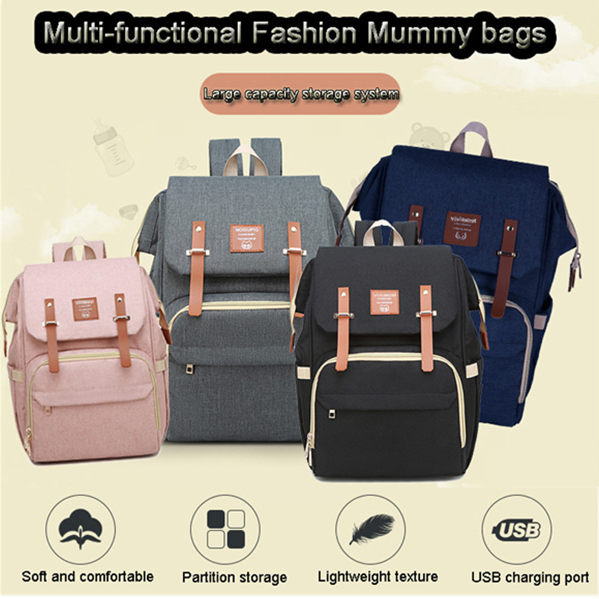 21L-USB-Mummy-Backpack-Waterproof-Baby-Nappy-Diaper-Bag-Shoulder-Handbag-Outdoor-Travel-1513541-1