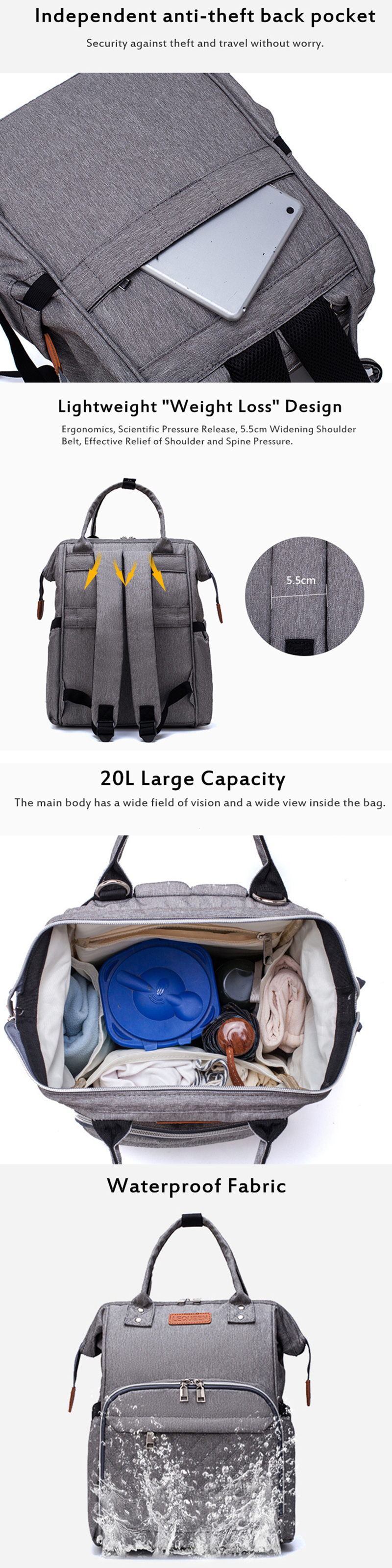 22L-Mummy-Backpack-Rucksack-Baby-Kids-Nappy-Diaper-Shoulder-Bag-Outdoor-Travel-1555970-2