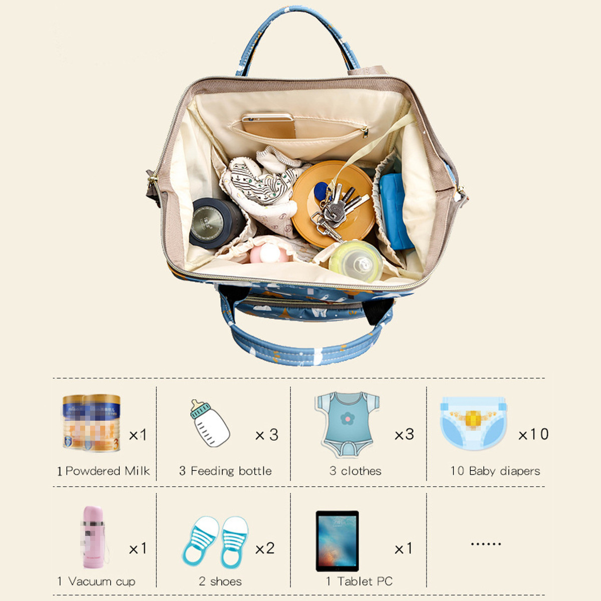 22L-Waterproof-Nappy-Diaper-Baby-Change-Mum-Maternity-Backpack-Women-Travel-Bag-Tote-1340973-8