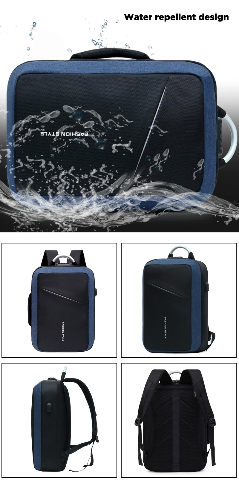 26L-Oxford-Cloth-USB-School-Backpack-Waterproof-15inch-Laptop-Bag-Travel-Business-Bag-1601594-2