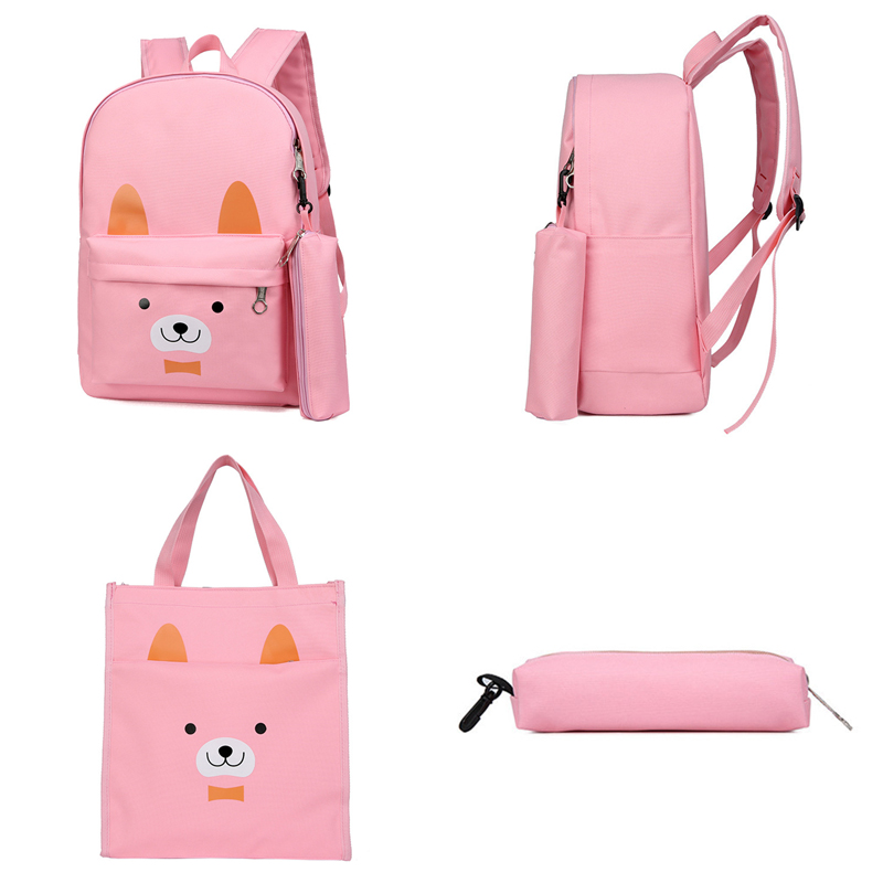3-Pcs-School-Bag-Sets-Canvas-Backpack-Shoulder-Bags-Handbag-Camping-Travel-Bag-With-Pencil-Case-1353294-2