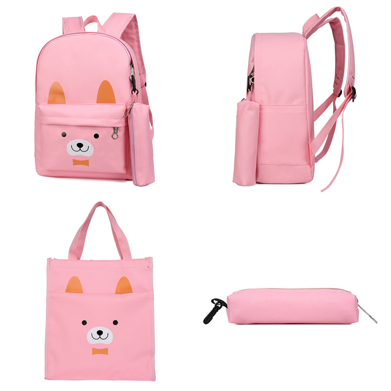 3-Pcs-School-Bag-Sets-Canvas-Backpack-Shoulder-Bags-Handbag-Camping-Travel-Bag-With-Pencil-Case-1353294-2