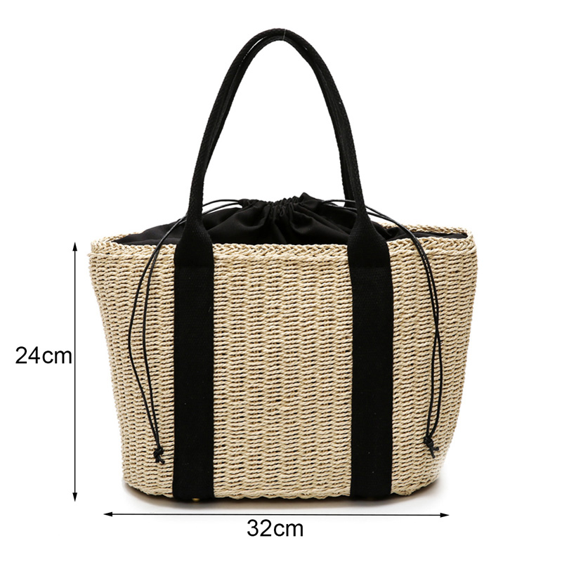 32-x-24cm-Straw-Bag-Handbag-Handmade-Woven-Beach-Camping-Travel-Crossbody-Bag-1316835-2