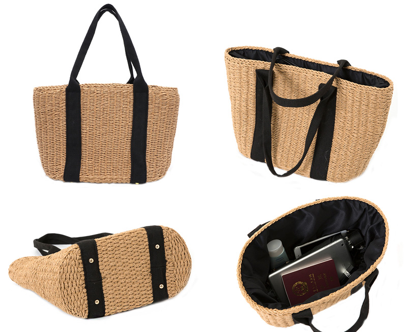 32-x-24cm-Straw-Bag-Handbag-Handmade-Woven-Beach-Camping-Travel-Crossbody-Bag-1316835-3