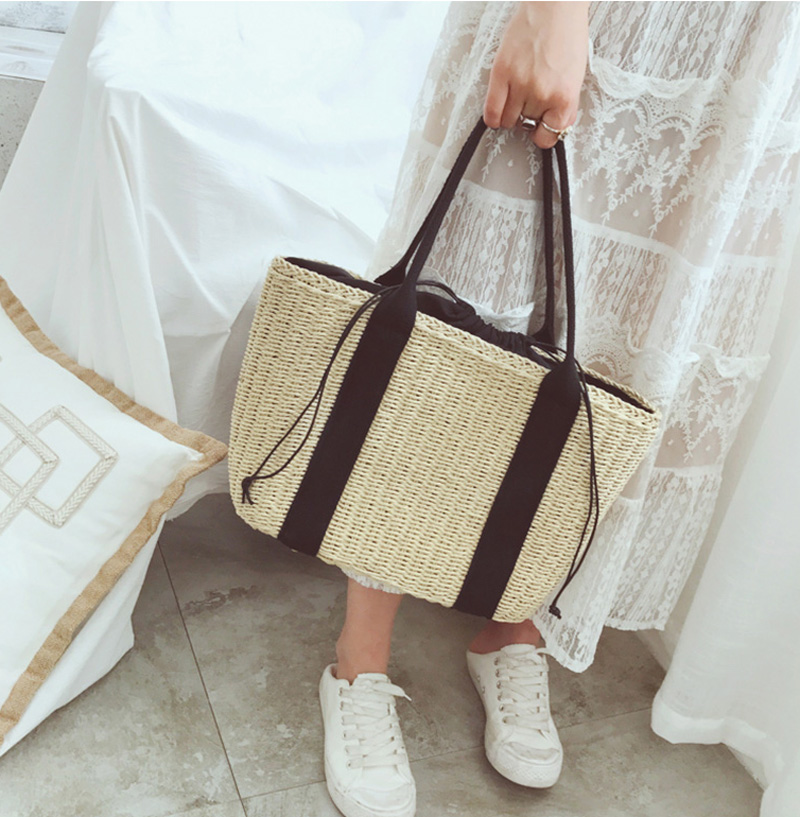 32-x-24cm-Straw-Bag-Handbag-Handmade-Woven-Beach-Camping-Travel-Crossbody-Bag-1316835-5