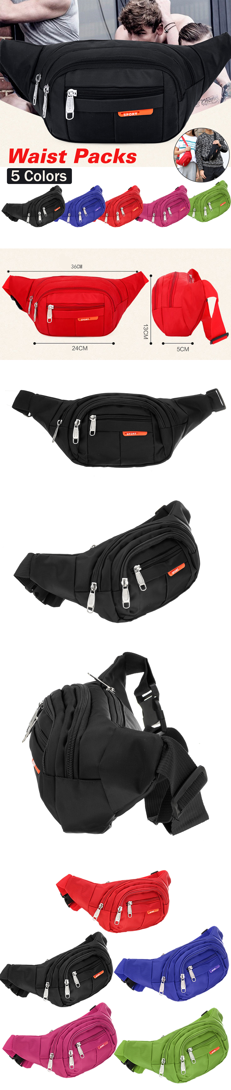 400D-Polyester-Waist-Bag-Waterproof-Crossbody-Bag-Camping-Travle-Sport-Cycling-Casual-Zip-Phone-Pouc-1548572-1