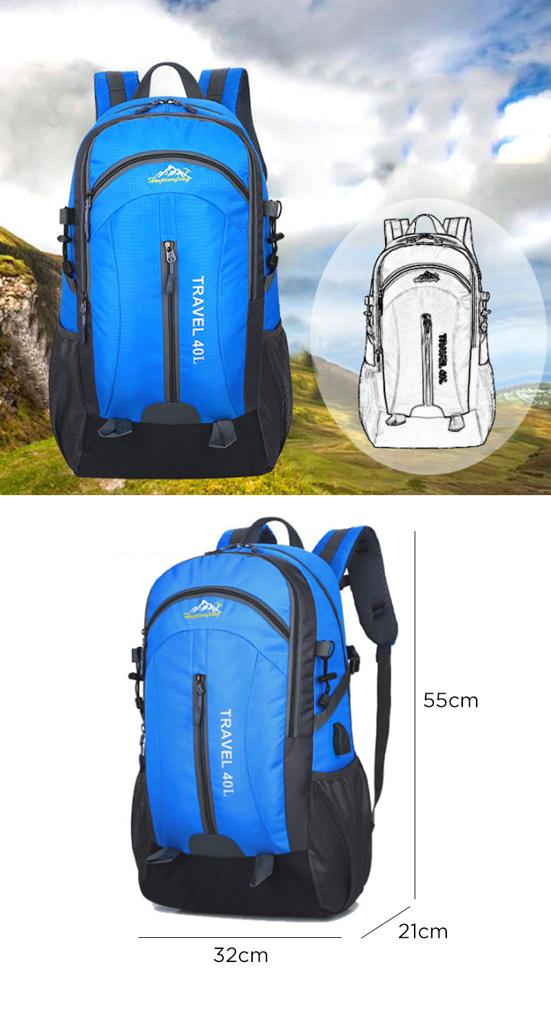 40L-Climbing-Nylon-Backpack-Waterproof-USB-Sports-Travel-Hiking-Climbing-Unisex-Rucksack-1513292-1