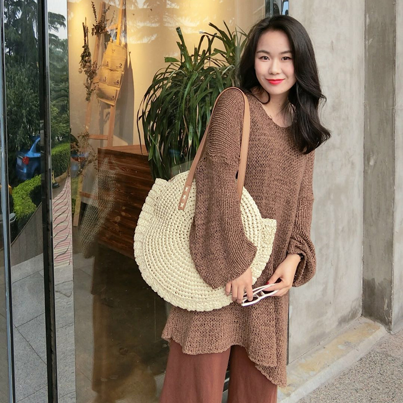 43-x-10-x-62cm-Round-Straw-Beach-Bag-Woven-Shoulder-Bag-Handbag-1308672-1