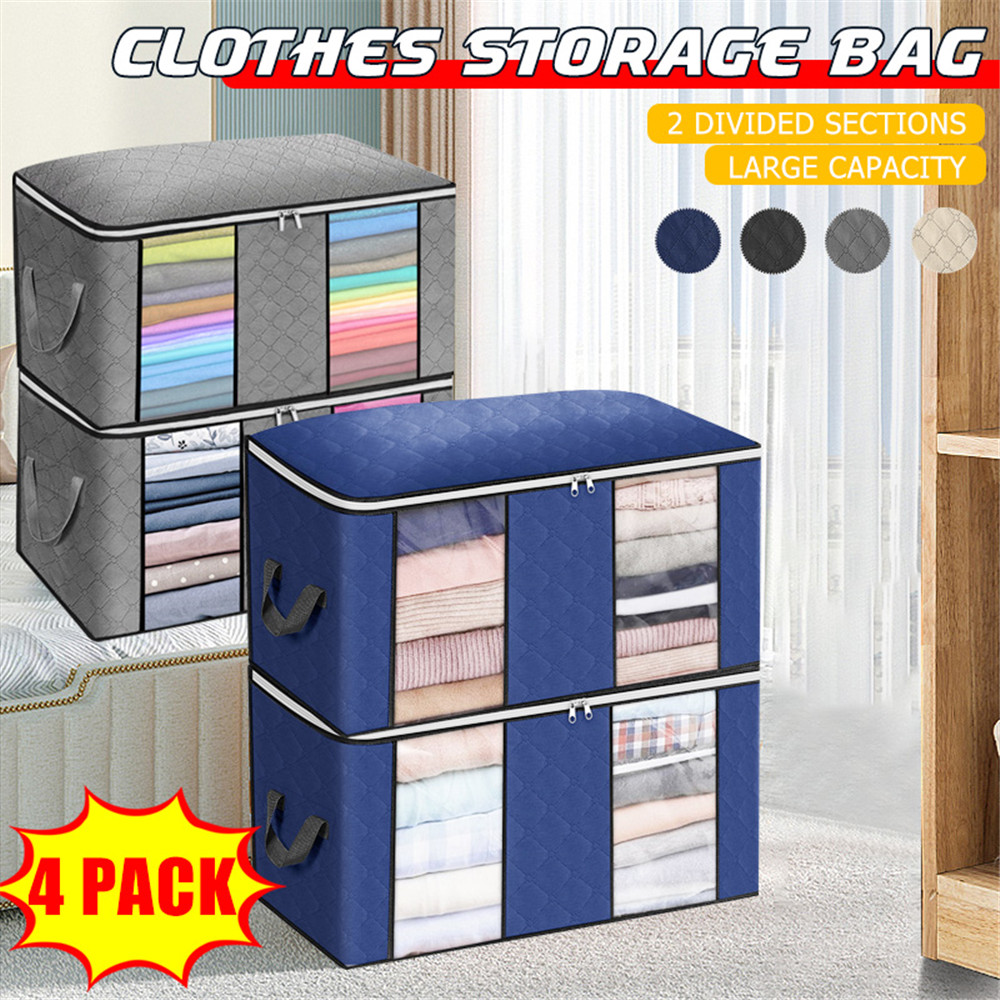 4PCS-Large-Capacity-Clothes-Storage-Bags-Comforter-Blanket-Closet-Organizer-Boxes-1935364-1