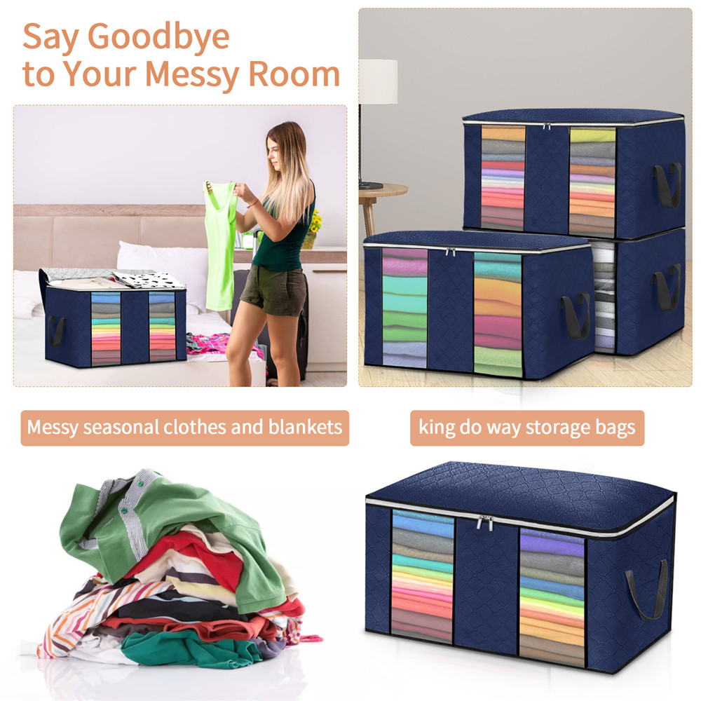 4PCS-Large-Capacity-Clothes-Storage-Bags-Comforter-Blanket-Closet-Organizer-Boxes-1935364-2