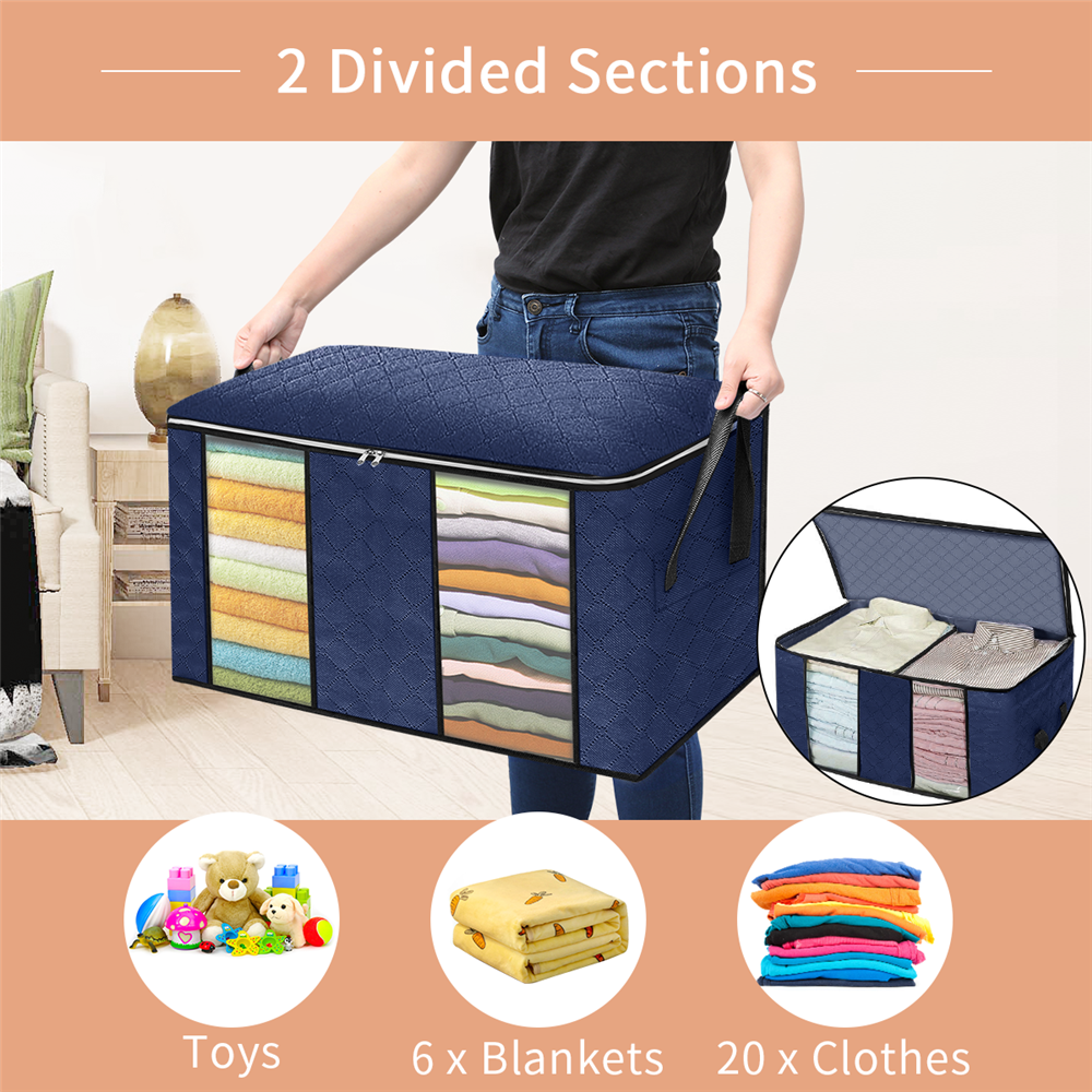 4PCS-Large-Capacity-Clothes-Storage-Bags-Comforter-Blanket-Closet-Organizer-Boxes-1935364-3