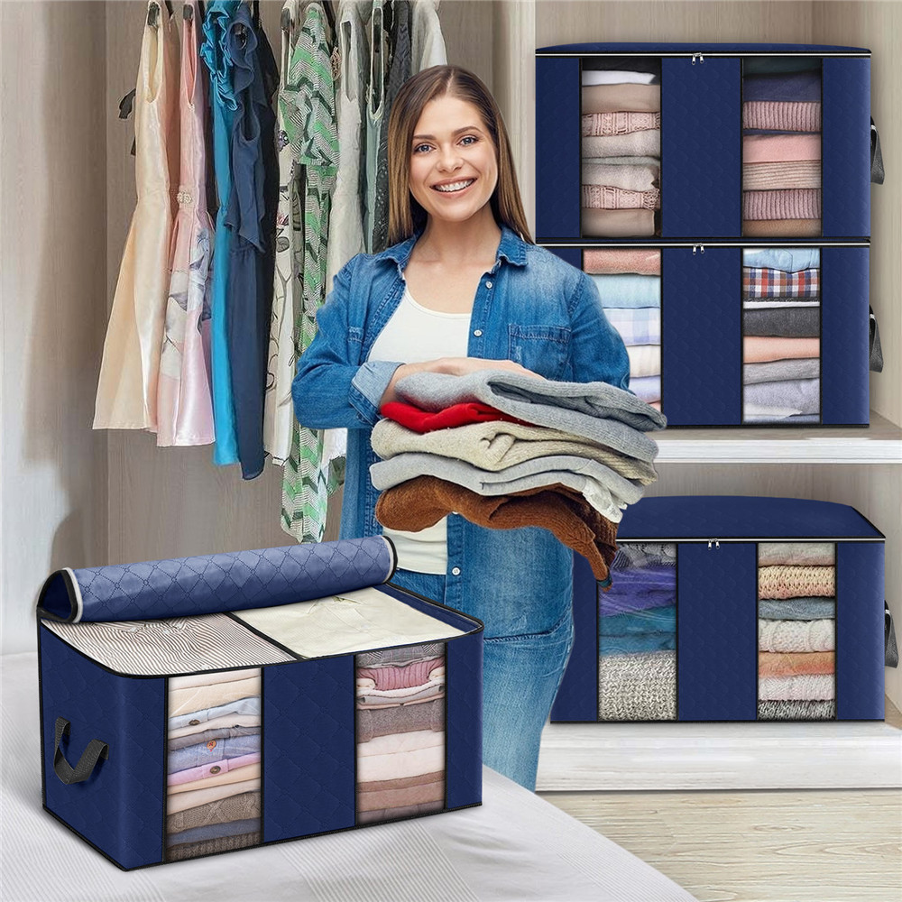 4PCS-Large-Capacity-Clothes-Storage-Bags-Comforter-Blanket-Closet-Organizer-Boxes-1935364-8