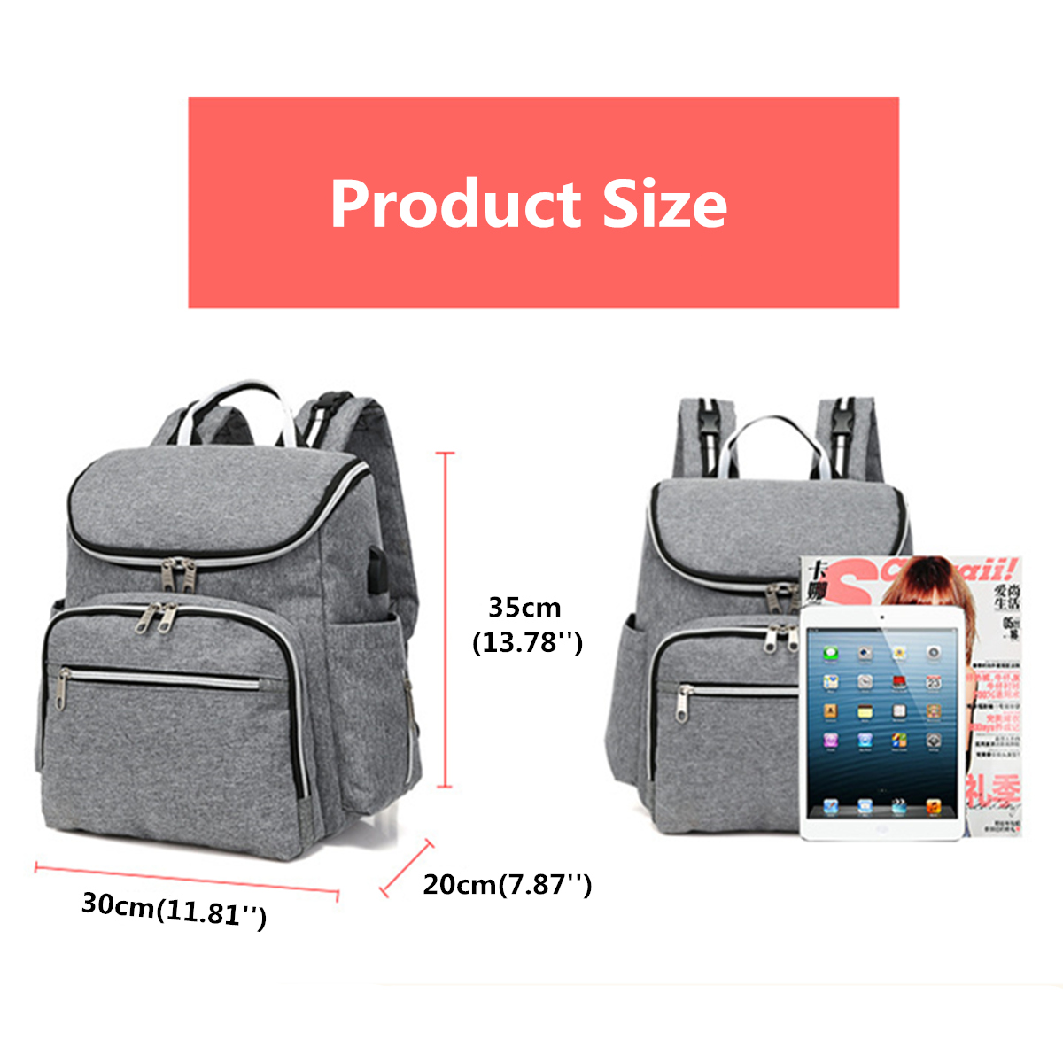 Bang-good-20L-Outdoor-Travel-USB-Mummy-Backpack-Waterproof-Multifunctional-Baby-Nappy-Diapers-Bag-1414597-3