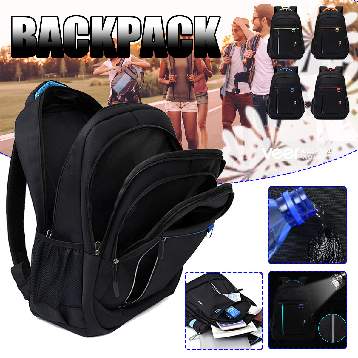 Casual-156inch-Backpack-Anti-Theft-Waterproof-15inch-Laptop-Bag-Camping-Travel-Rucksack-1693814-1