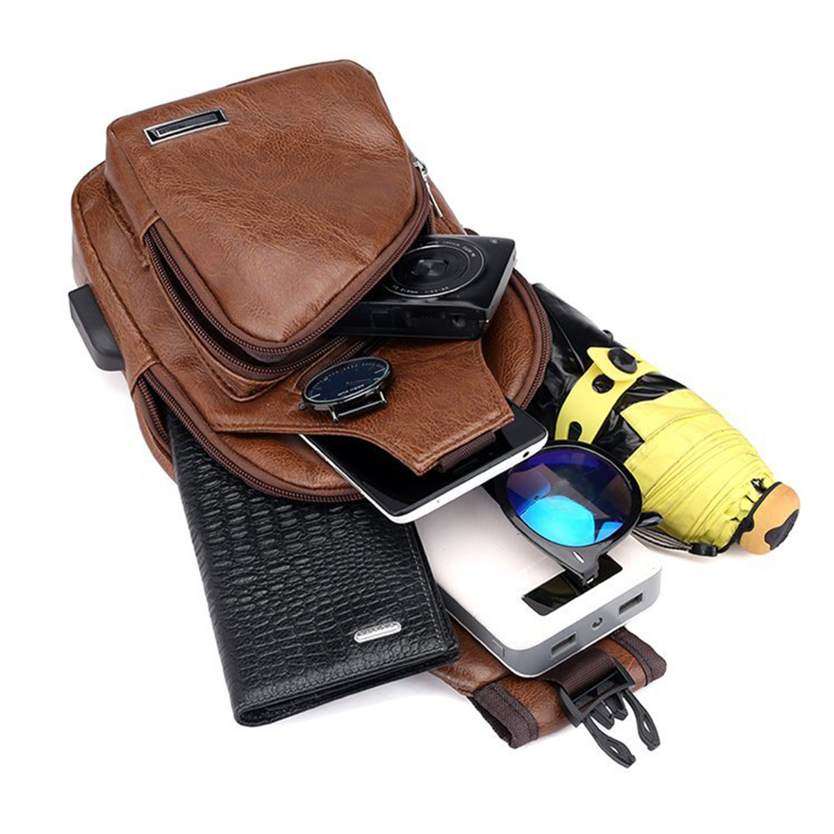 Casual-Outdoor-Travel-USB-Charging-Port-Sling-Bag-Leather-Chest-Bag-Crossbody-Bag-1637756-3
