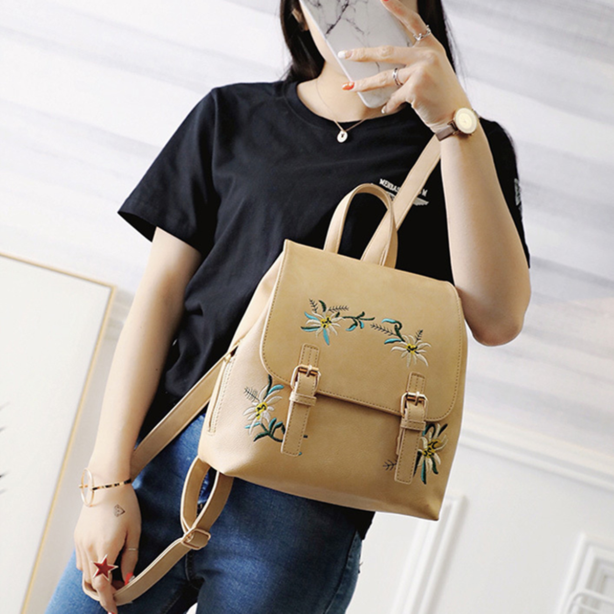 Floral-Women-Leather-Backpack-Embroidery-School-Vintage-Bag-1297179-4
