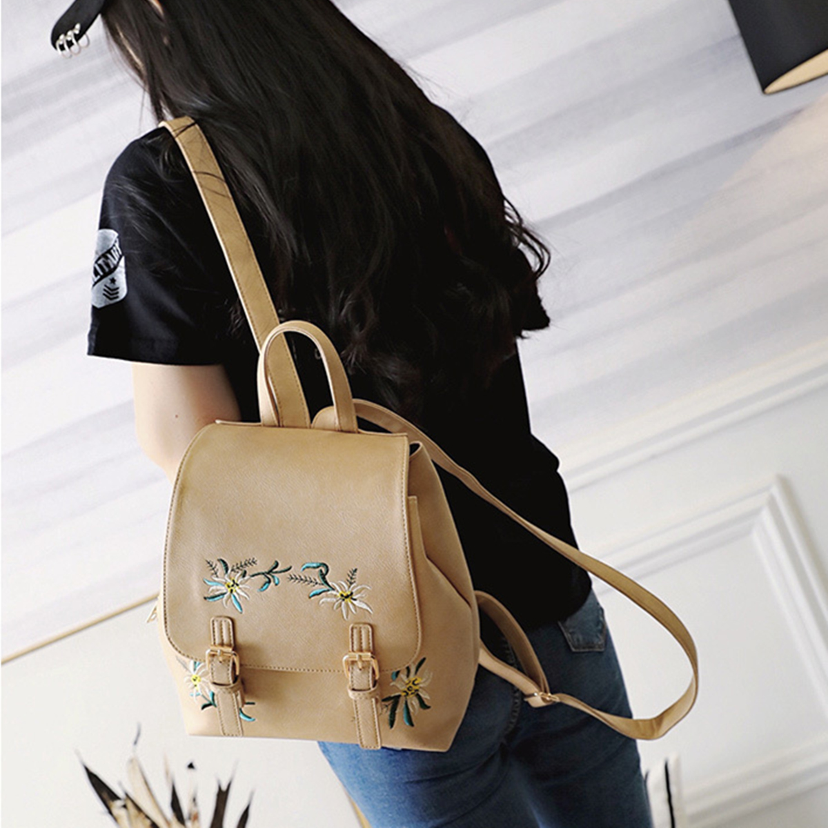 Floral-Women-Leather-Backpack-Embroidery-School-Vintage-Bag-1297179-5