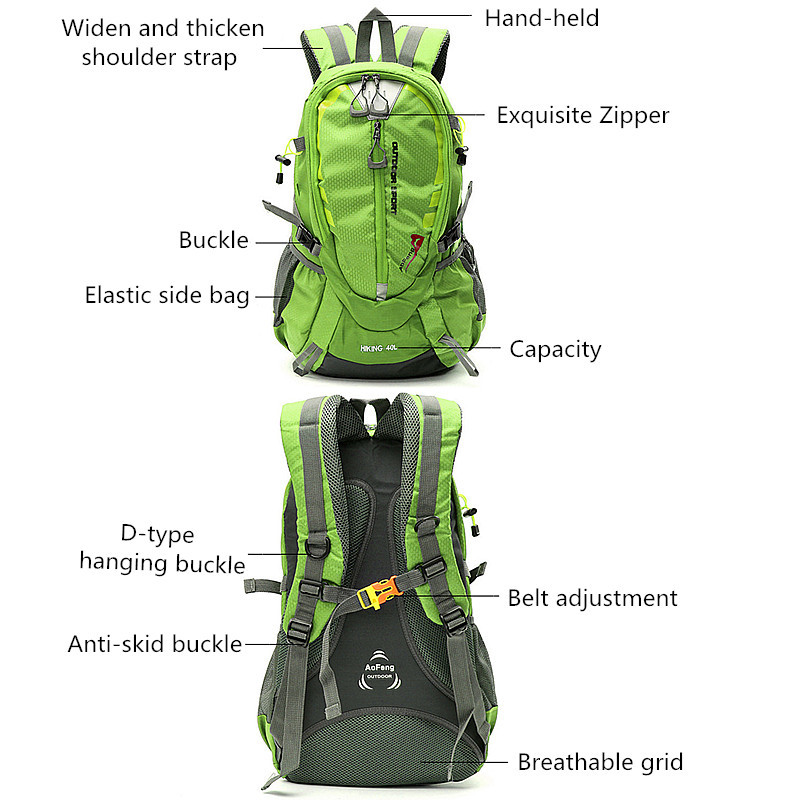 IPReereg-40L-Waterproof-Nylon-Sports-Backpack-Men-Women-Unisex-Rucksack-for-Travel-Hiking-Climbing-C-1105598-10