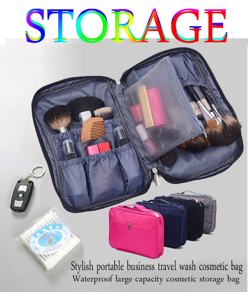 IPReereg-Nylon-Women-Travel-Cosmetic-Bag-Waterproof-Makeup-Tool-Storage-Finishing-Handbag-Organizer--1414252-1