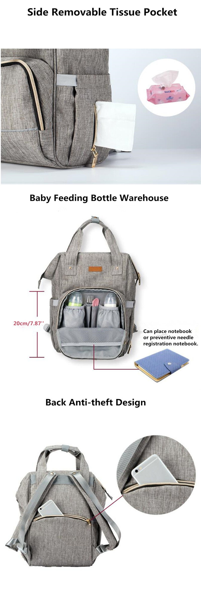 IPReereg-Waterproof-Mummy-Backpack-Travel-Maternity-Nappy-Diaper-Bag-Large-Capacity-Baby-Bag-1204874-3