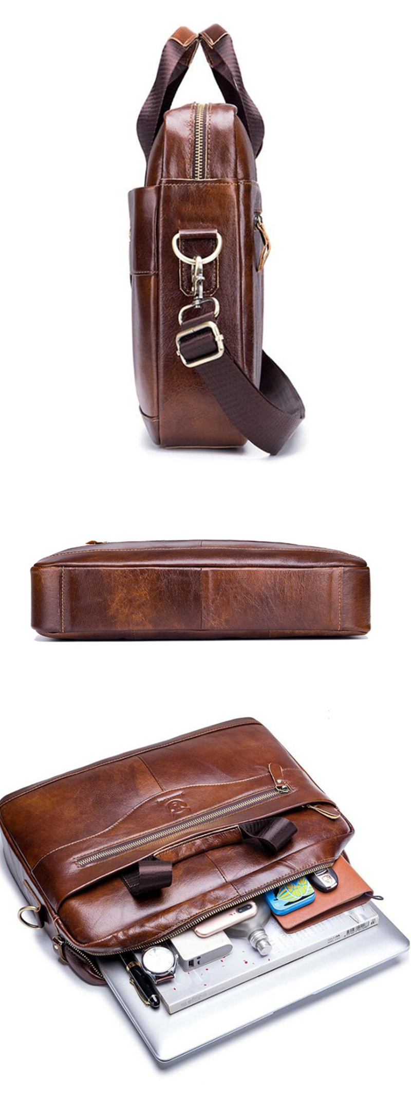 Men-Genuine-Leather-Shoulder-Bag-Business-Travel-Crossbody-Messenger-Handbag-Briefcase-1438498-2