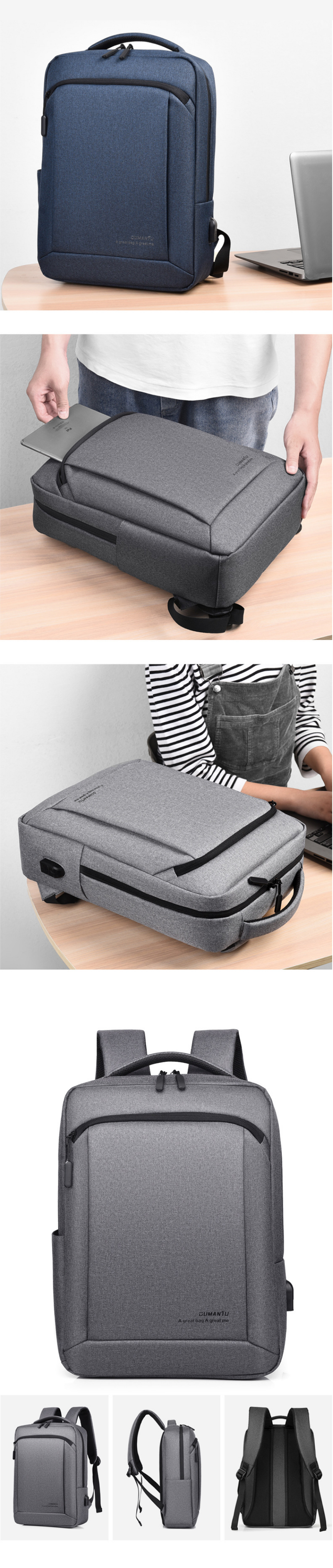 OUMANTU-Outdoor-Large-Capacity-Laptop-Backpack-USB-Port-Men-Anti-Theft-School-Bag-Waterproof-Leisure-1705663-3