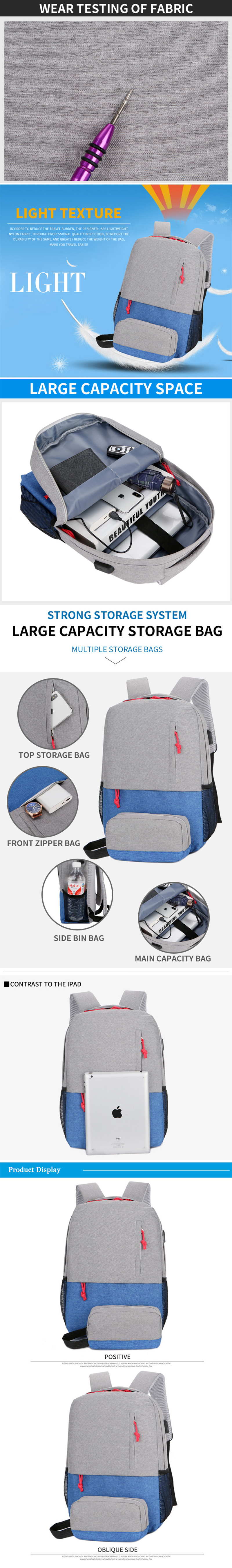 Outdoor-Camping-Nylon-25L-USB-Charging-Backpack-Waterproof-Large-Big-Capacity-Laptop-Bag-1317327-2
