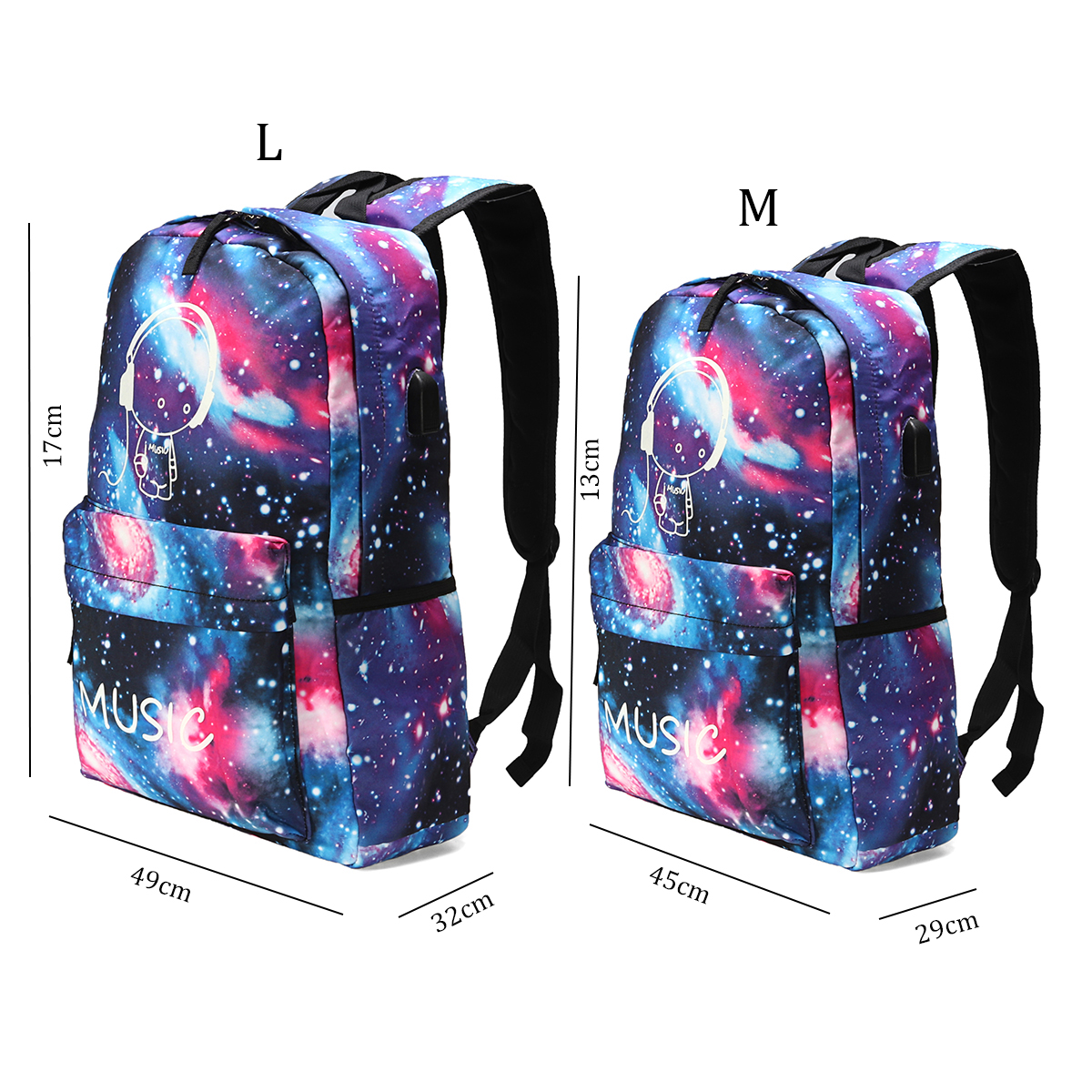 Outdoor-Night-Luminous-Backpack-USB-Oxford-School-Bag-Shoulder-Bag-Waterproof-Handbag-1373775-2