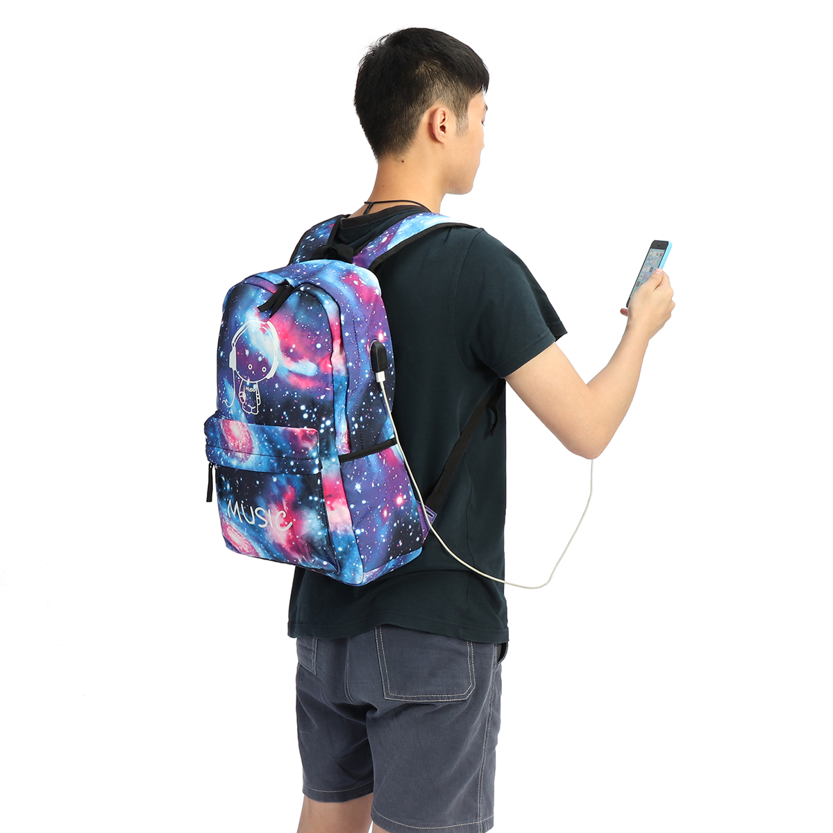 Outdoor-Night-Luminous-Backpack-USB-Oxford-School-Bag-Shoulder-Bag-Waterproof-Handbag-1373775-7