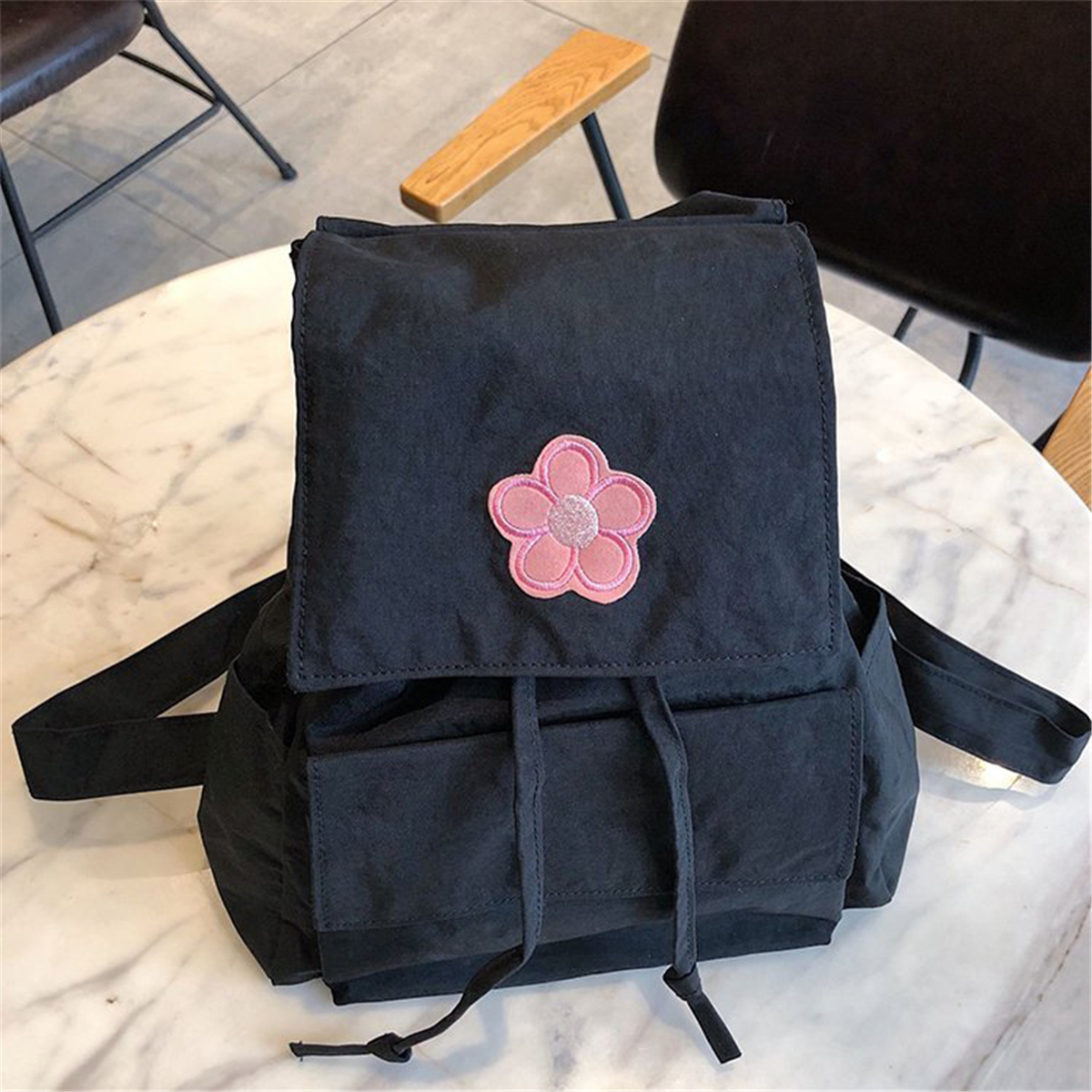 Outdoor-Nylon-School-Bag-Portable-Girl-Backpack-Travel-Shoulder-Bag-1627690-1