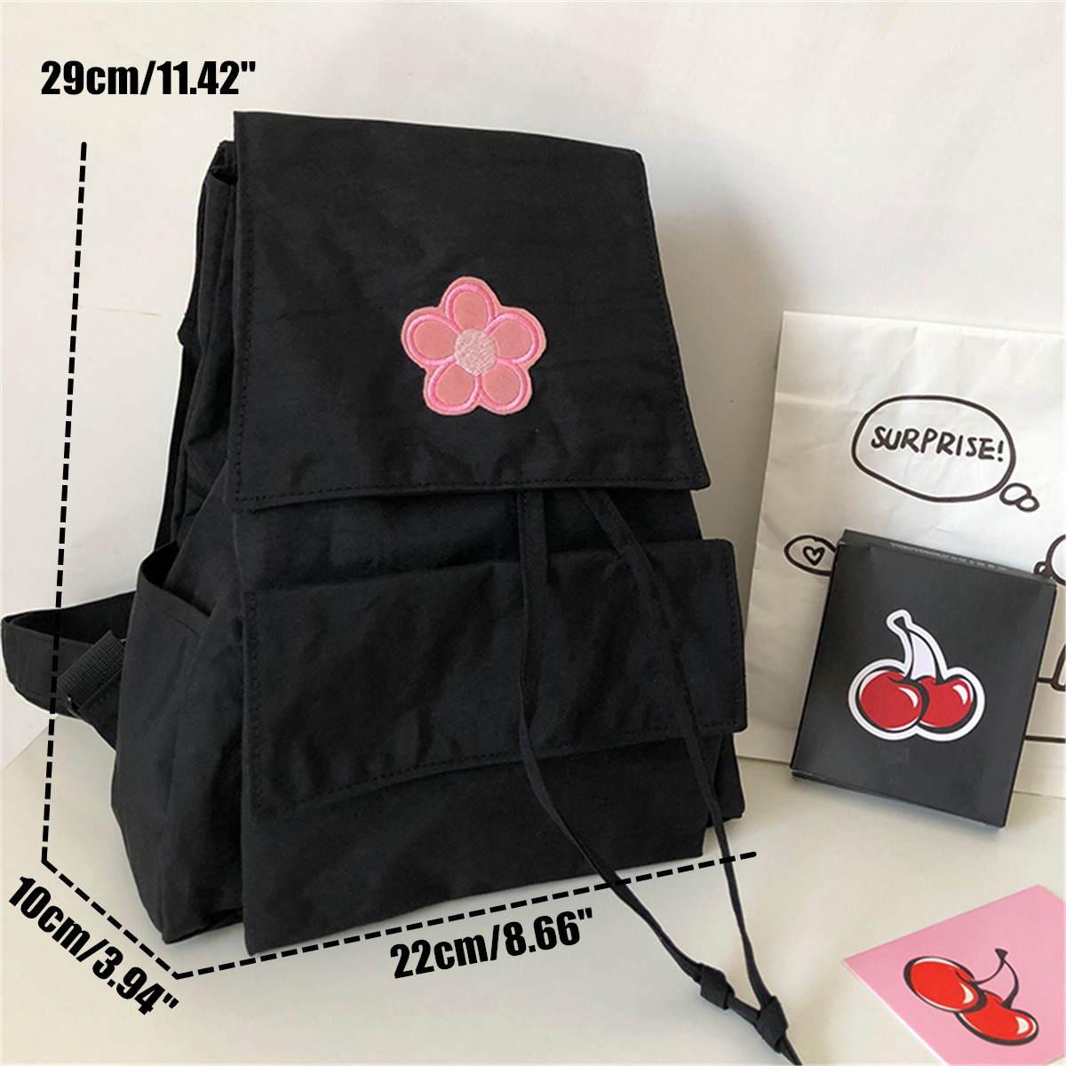 Outdoor-Nylon-School-Bag-Portable-Girl-Backpack-Travel-Shoulder-Bag-1627690-2