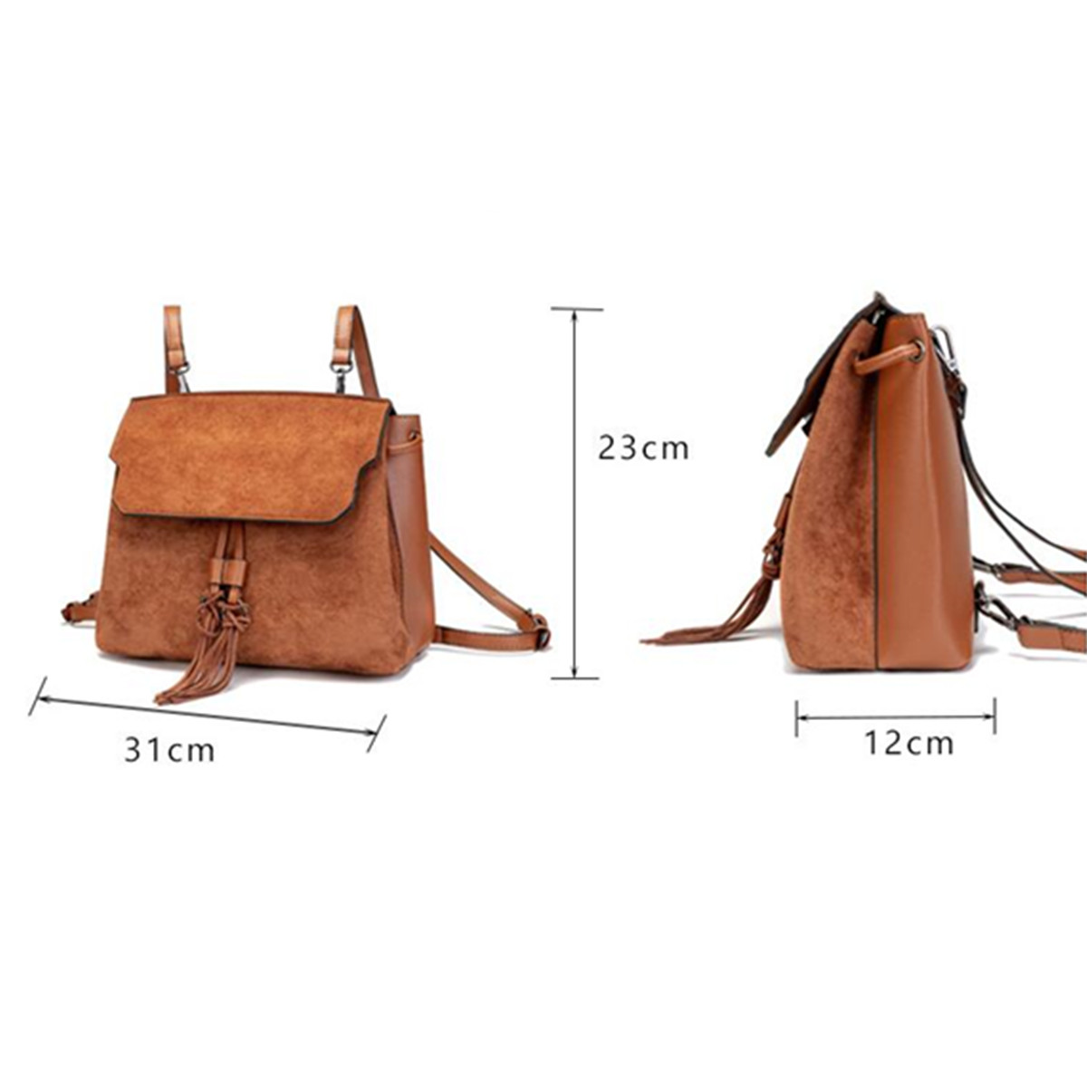 Outdoor-PU-Leather-Backpack-Women-Tassel-Handbag-School-Bag-Travel-Rucksack-1627681-2