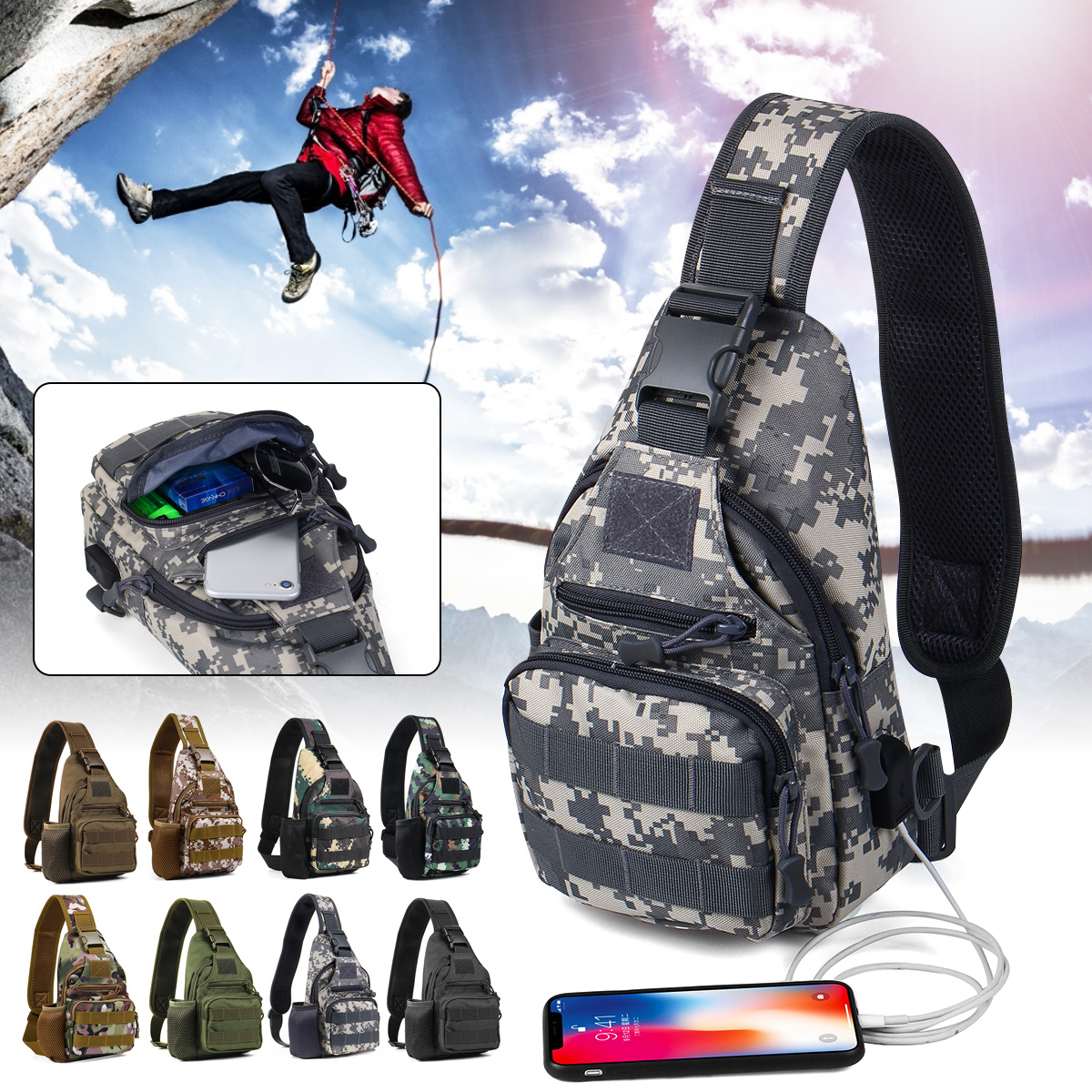 Oxford-Cloth-Tactical-Bag-USB-Charging-Chest-Bag-Climbing-Hiking-Shoulder-Bag-1612919-1