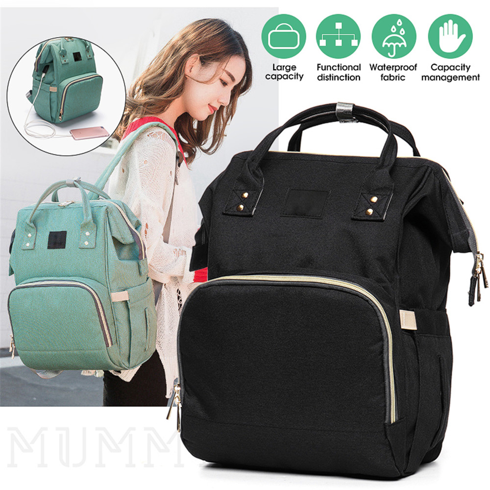 Pofunuo-Waterproof-Mummy-Baby-Diaper-Backpack-with-USB-Interface-Charging-Waterproof-Oxford-Diaper-N-1245692-1