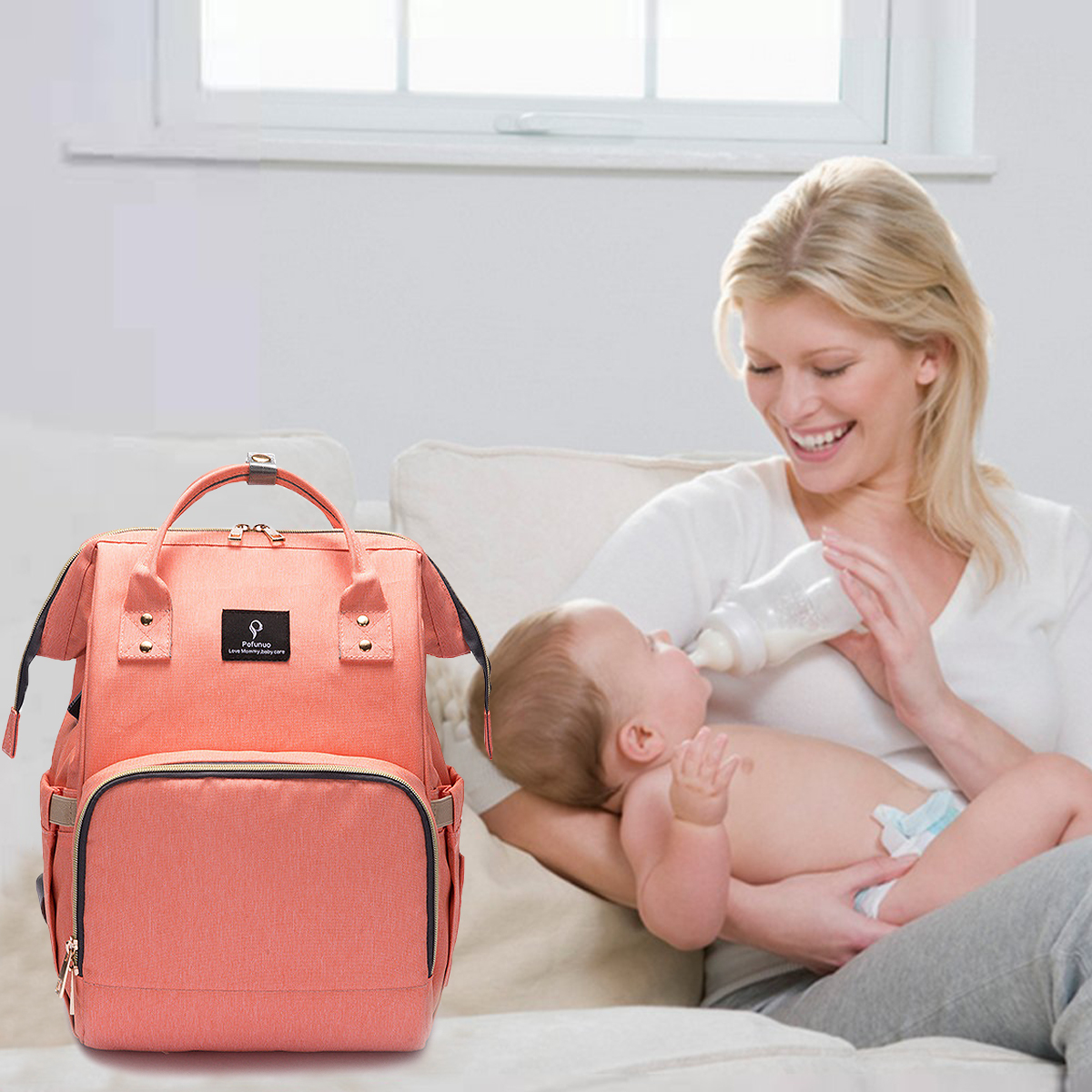 Pofunuo-Waterproof-Mummy-Baby-Diaper-Backpack-with-USB-Interface-Charging-Waterproof-Oxford-Diaper-N-1245692-9