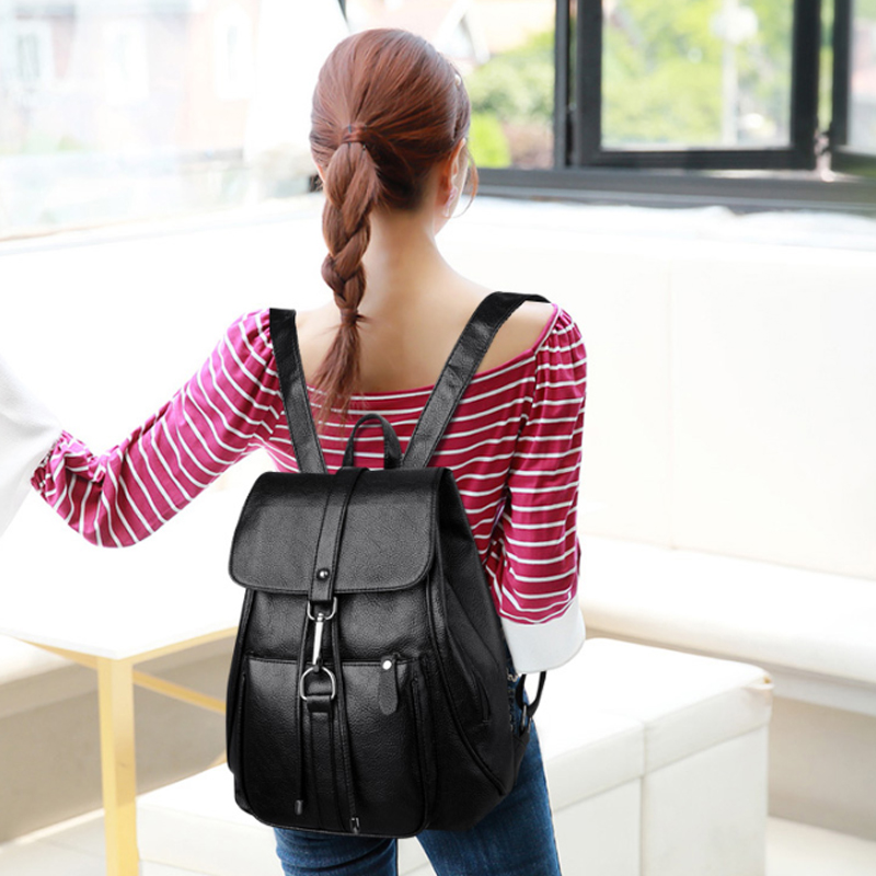 Soft-PU-Leather-Backpack-Ladies-Casual-Shoulder-Bag-Outdoor-Hunting-Travel-Rucksack-1483795-3