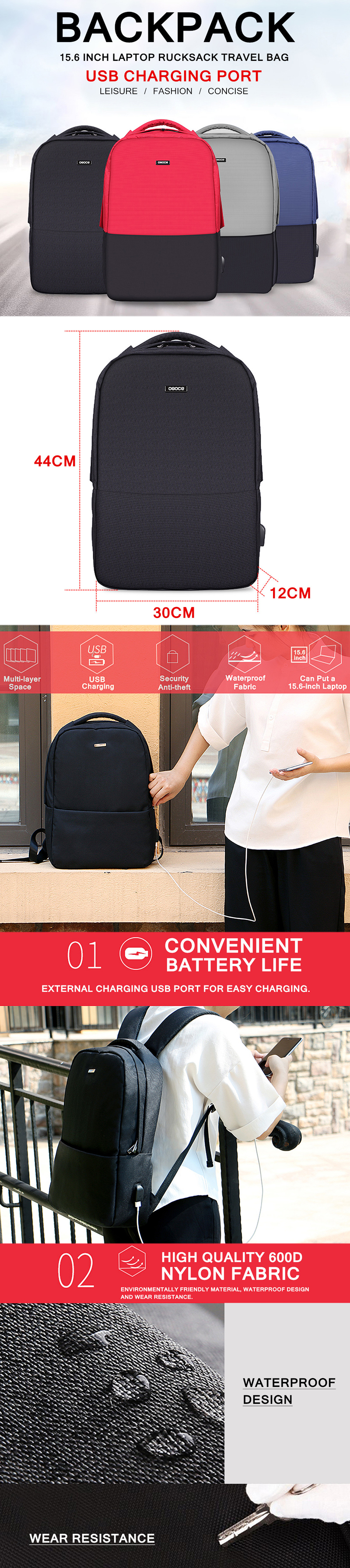 USB-156-Inch-Backpack-Waterproof--Laptop-Bag-Camping-Travel-Bag-Student-School-Bag-Shoulder-Bag-1364410-1