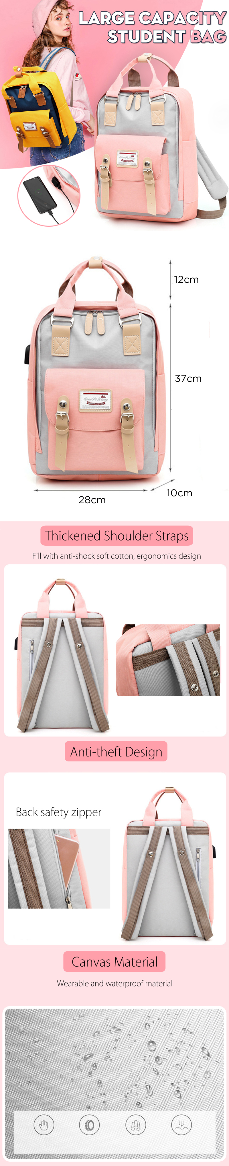 USB-Backpack-Student-School-Bag-Waterproof-Shoulder-Bag-Camping-Travel-1566078-1