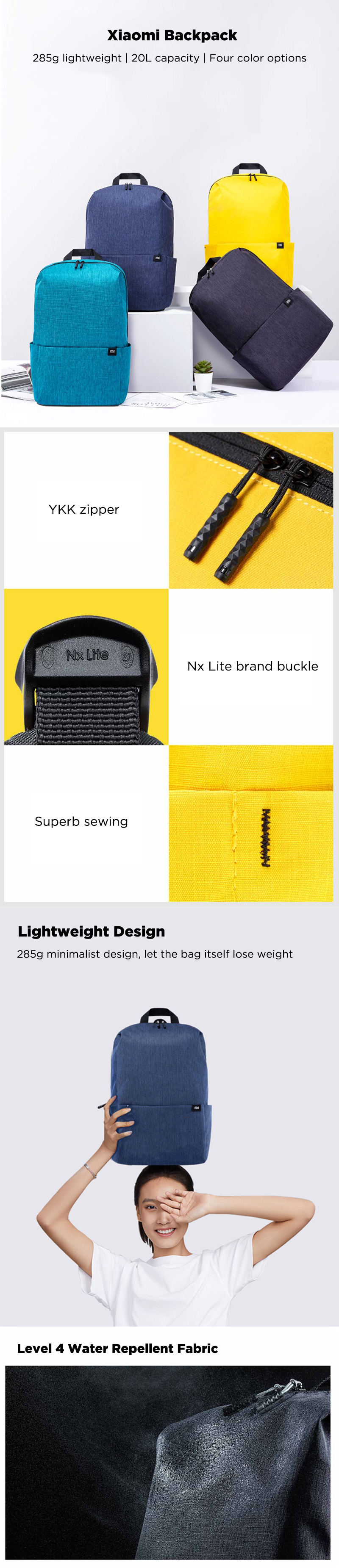 Xiaomi-20L-Backpack-Level-4-Water-Repellent--156inch-Laptop-Bag-for-Men-Women-Travel-Bag-Rucksack-1646736-1