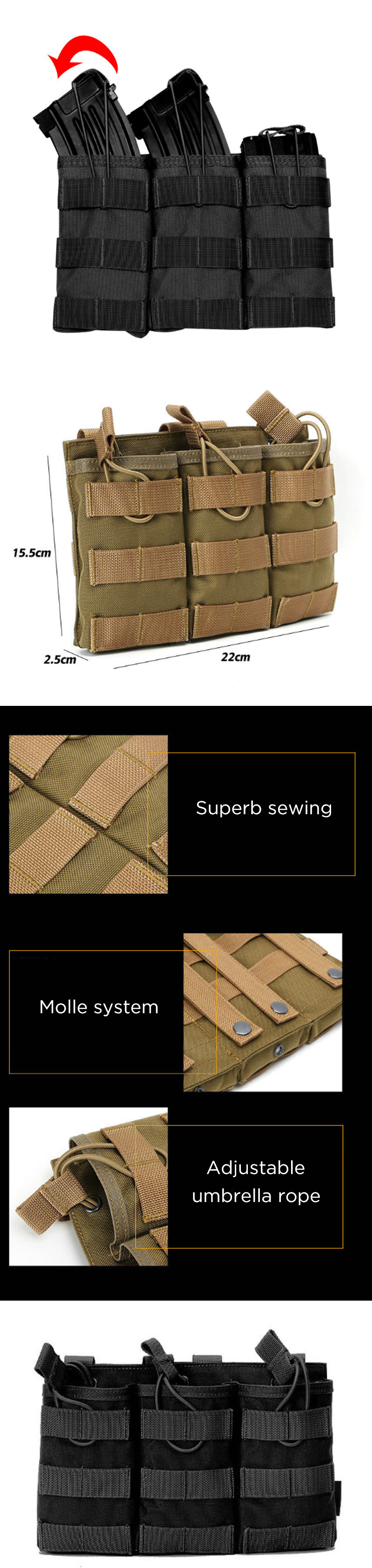 ZANLURE-1000D-Nylon-Molle-Tactical-Bag-Triple-Magazine-Pouch-For-Camping-Hunting-1556491-1