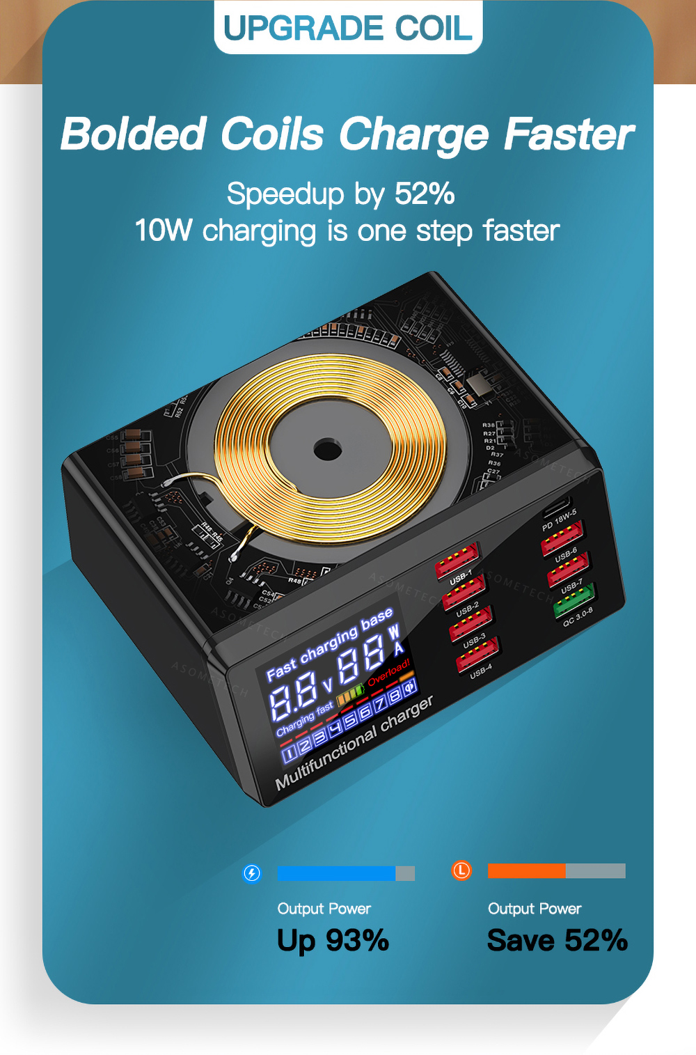 Bakeey-100W-8-Port-USB-PD-Charger-PD30-QC30-Desktop-Charging-Station-Smart-Charger-10W-Wireless-Char-1716456-8