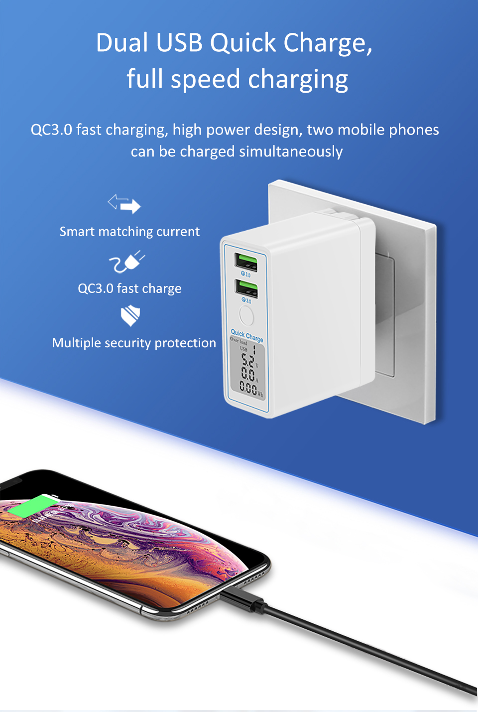 Bakeey-36W-QC30-Dual-USB-LED-Display-Fast-Charging-USB-Charger-For-iPhone-XS-11Pro-Huawei-P30-Pro-P4-1663234-3