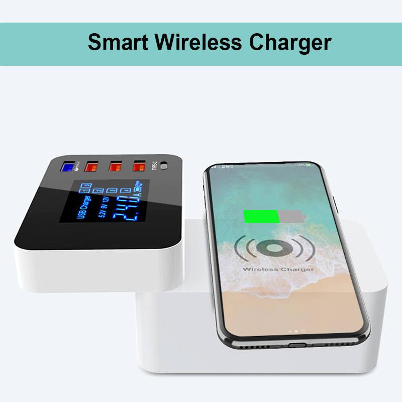 Bakeey-Foldable-Design-QC30-4-USB-Type-C-Wireless-USB-Charger-Socket-EU-US-UK-With-LCD-Display-1364037-4