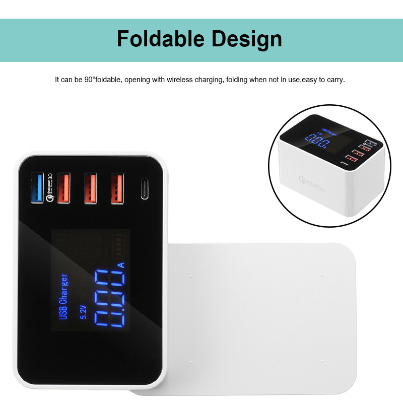Bakeey-Foldable-Design-QC30-4-USB-Type-C-Wireless-USB-Charger-Socket-EU-US-UK-With-LCD-Display-1364037-6