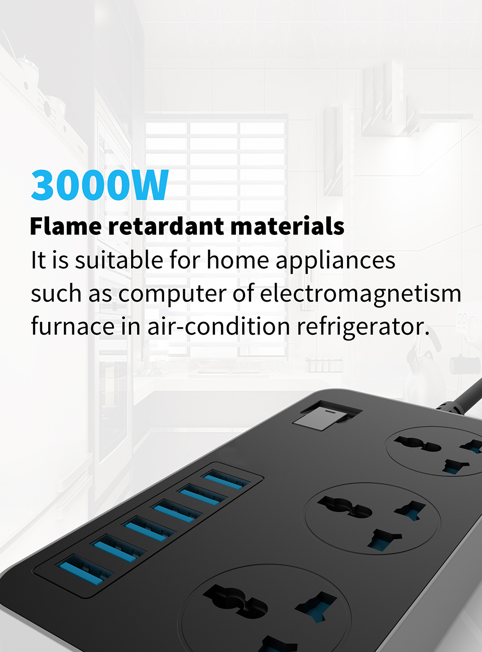 Bakeey-OS-T09-USB-Charger-Power-Strips-with-3--Outlets--6-USB-Surge-Protection-Universal-Socket-with-1865846-1