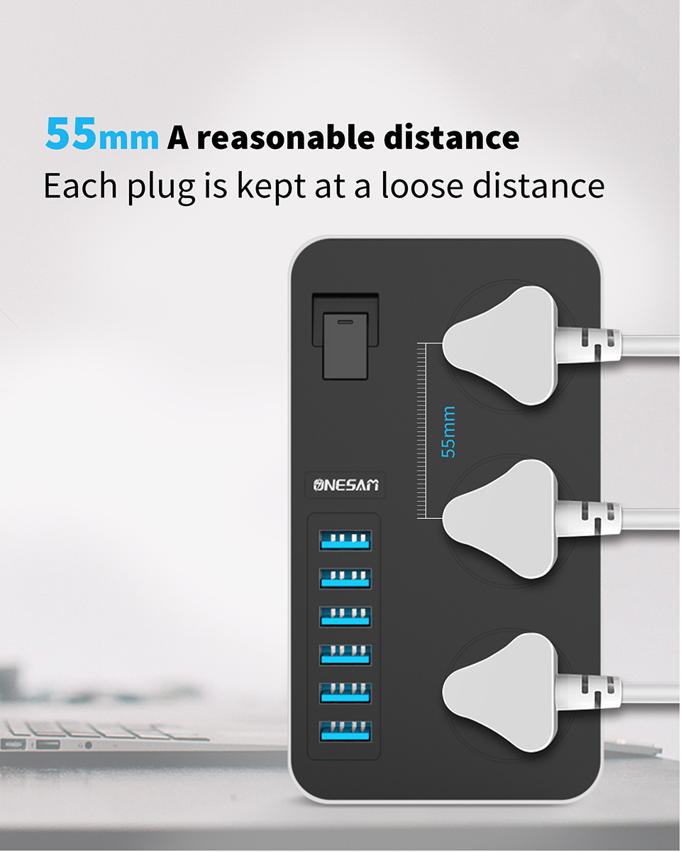 Bakeey-OS-T09-USB-Charger-Power-Strips-with-3--Outlets--6-USB-Surge-Protection-Universal-Socket-with-1865846-3