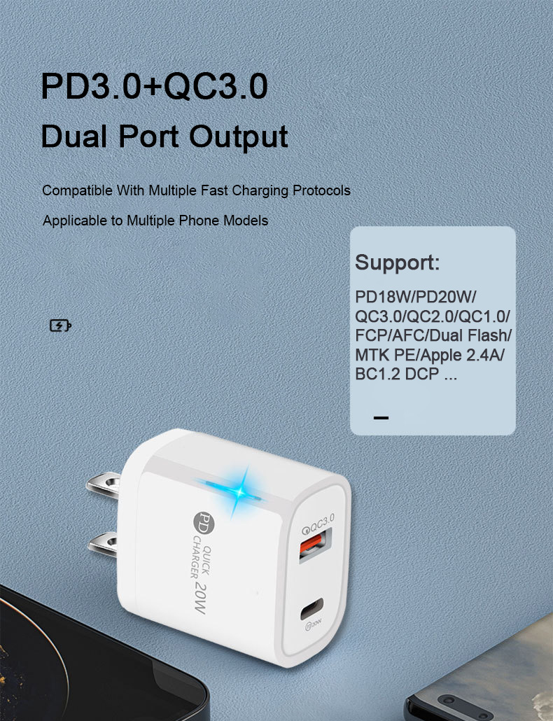 Bakeey-PD-20W-2-Port-USB-PD-Charger-USB-C-PD30-QC30-FCP-SCP-Fast-Charging-Wall-Charger-Adapter-EUUS--1913018-2