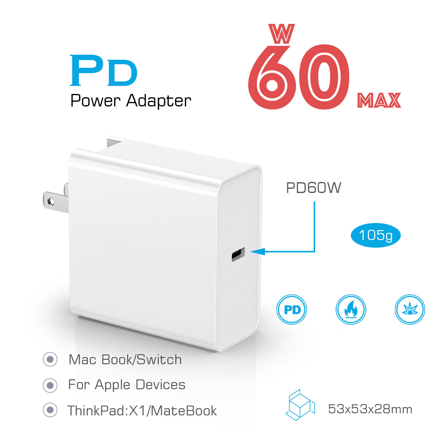 Bakeey-PD-60W-65W-Multi-function-Fast-Charging-USB-Charger-Adapter-For-iPhone-X-XS-Huawei-P30-Mate-2-1553650-1