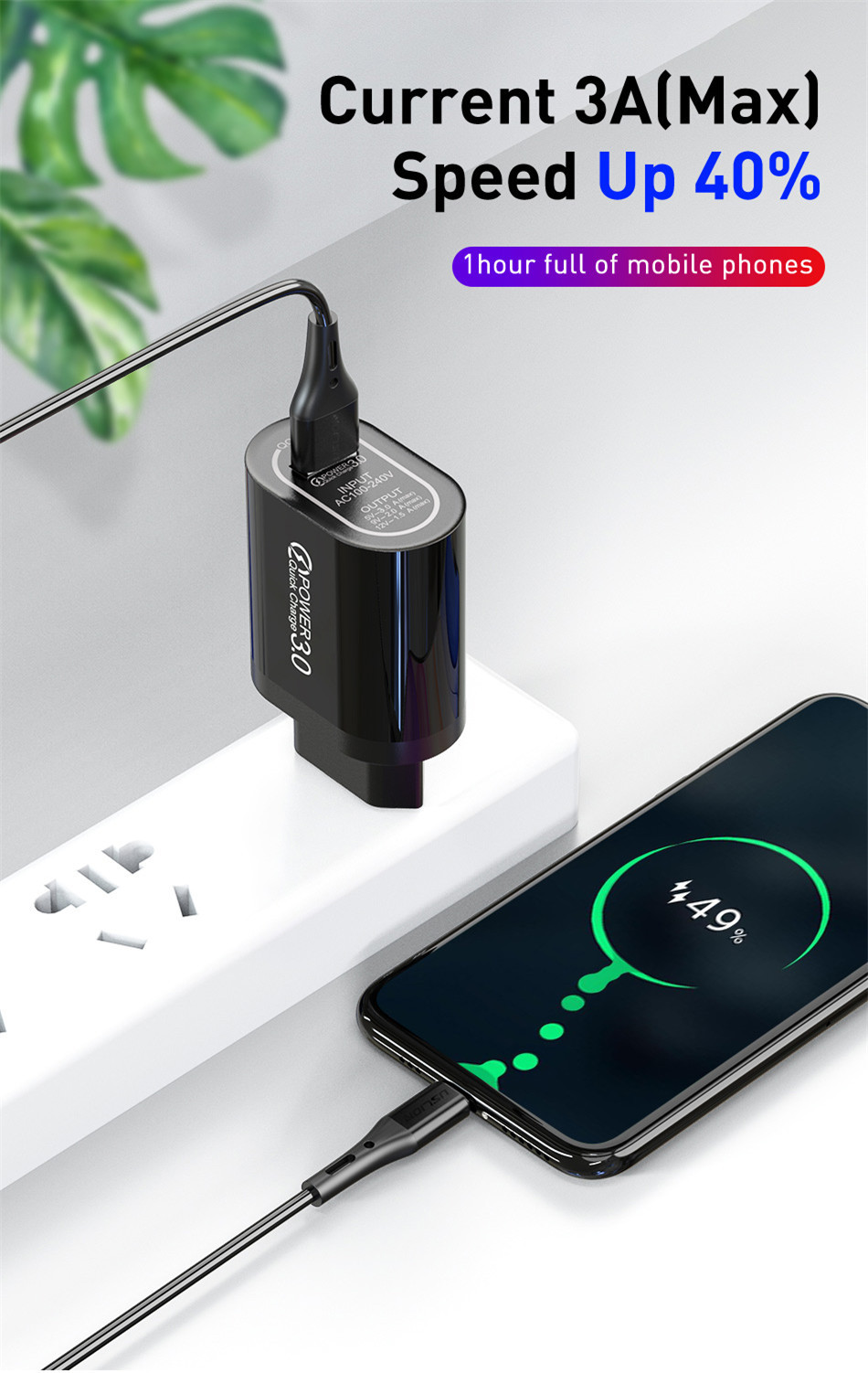 Bakeey-USB-Charger-QC30-Universal-Fast-Charging-USB-Charger-For-iPhone-XS-11-Pro-Mi10-Note-9S-1686568-2
