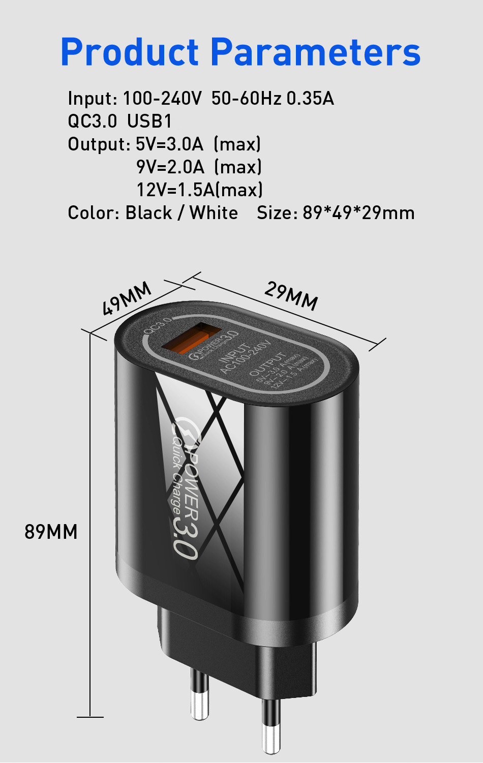 Bakeey-USB-Charger-QC30-Universal-Fast-Charging-USB-Charger-For-iPhone-XS-11-Pro-Mi10-Note-9S-1686568-4